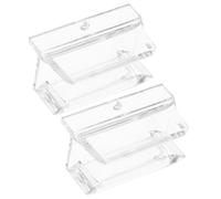 COLLBATH 2pcs Sliding Shower Door Bottom Guide - Rail Guide for 3/8 Inch Thick Glass Shower Door - Transparent Acrylic Track Hardware Replacement for Bathroom