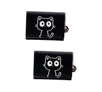 COLLBATH 2pcs Small Coin Purse Zippered Wallet for Girls Portable Change Bag Multi-Slot Pu Material Easy to Clean for Travel Business Gym