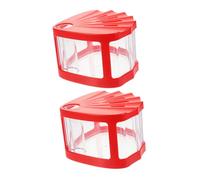 COLLBATH 2pcs Small Fish Tank Fish Tanks Small Aquarium Net Artificial Aquarium Plant Water Pump Automatic Feeder Nets Decor Heater Stand Container Chiller Kit Pond Red Plastic
