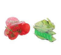 COLLBATH 2pcs Small Tomato and Vegetable Hair Claw Clips for Women, Lightweight Acrylic Hair Accessories, Versatile Accessory for Themed Parties and Everyday Wear