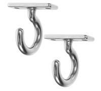 COLLBATH 2pcs Stainless Steel 304 Screw-in Ceiling Hooks Heavy Duty Flat Question Mark Shaped Mount Hooks for Hanging Plants and Wardrobes in Home or Creative Displays