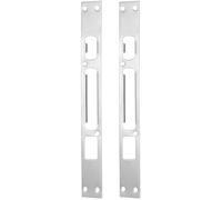 COLLBATH 2pcs Stainless Steel Door Reinforcement Plates with Beautiful Non-flaking Finishes Silver Lock Strike Plates to Replace and Prevent Forced Entry for Door Security