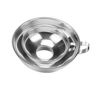 COLLBATH 2pcs Stainless Steel Kitchen Funnels Wide Mouth Dispensing Funnel for Jam Oil Liquid Transfer with Ergonomic Handle Hanging Storage Suitable for Bottles Jars