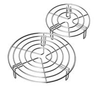 COLLBATH 2Pcs Stainless Steel Steaming Rack Heat-resistant Multi-functional Kitchen Accessory with Egg Holder Cooling and Wok Support Racks for Air Fryers and Pressure Cookers