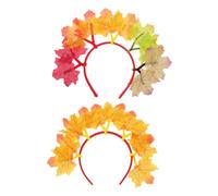 COLLBATH 2pcs Thanksgiving Maple Leaf Headbands Fall Leaf Hair Bands Festival Party Photo Props Autumn Harvest Hair Accessories for Women Girls