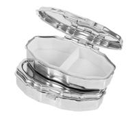 COLLBATH 2pcs Travel Medicine Case Portable Dual Compartments Metal Construction for Medication Storage