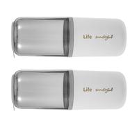 COLLBATH 2pcs Travel Wash Cup for Toothbrush and Toothpaste Storage Portable Holder Drainage for Vacation and Business Trips