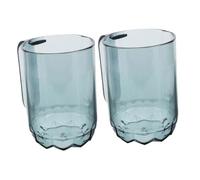 COLLBATH 2pcs Unbreakable Plastic Bathroom Tumbler Cup Toothbrush Holder Cups with Minimalist Luxury Design for Vanity and Travel
