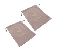 COLLBATH 2pcs Velvet Jewelry Storage Bags with Drawstring Soft Protective Travel Organizer for Accessories Lightweight Compact Purse Organizer for Home Go Use Large Gray Flannel Pouches