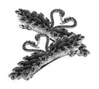 COLLBATH 2Pcs Vintage Black Swan Rhinestone Hair Clips Durable Metal Spring Barrette Comfortable Secure Hold for Wedding Bridal Shower Dance Party Elegant Crystal Hair Accessories