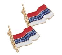 COLLBATH 2pcs Waving Russian Flag Brooch Pin Sparkling Rhinestone Lapel Badge for Patriotic Dress and Casual Wear Lightweight Secure Fastening Vibrant Colors Souvenir Decoration