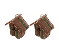 COLLBATH 2pcs Weather-resistant Cottage Style Bird Villa for Outdoors Handcrafted Wooden Hanging Nest Box for Hummingbirds Easy to Hang Garden Birdhouse Enhancing Patio Aesthetics