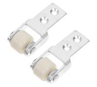 COLLBATH 2pcs White Nylon Sliding Door Rollers Silent Wear-resistant Cabinet Window Roller Wheels for Furniture Track Sliding Pulley Replacement, Suitable for Patio and Closet Doors