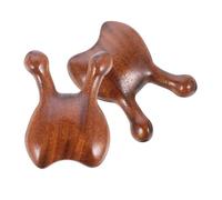 COLLBATH 2pcs Wooden Acupoint Nose Scraper Ergonomic Face Massage Tool for Scalp Eye Fatigue Relief Manual Gua Sha Facial Massager
