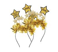 COLLBATH 2pcs Year Star Headband Glitter Happy Year Hair Accessories with Gold Stars Lightweight Festive Party Supplies and Family Gatherings