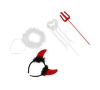 COLLBATH 2Sets Angel Devil Wings Headband and Wand Cosplay Props for Adults and Lightweight Skin Friendly Material Comfortable and Easy to Wear Costume Accessories