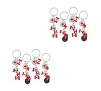COLLBATH 2sets Canadian Flag Keychains Durable Decorative Key Holders Hanging Charms for Bags Backpacks Party Favors Family Friends Colleagues 4pcs*2