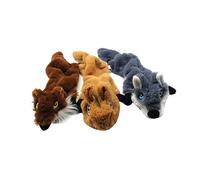 COLLBATH 3 Pack Dog Plush Toys Squirrel Dog Patterns Squeaky Pet Chew Toy Stuffingless Interactive Pet Supplies
