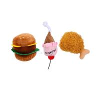 COLLBATH 3 Pack Dog Squeaky Plush Toys Bite Resistant Pet Food Simulation Dog Toys Cuddly Plush Stuffed Animals