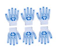 COLLBATH 3 Pairs Gardening Gloves Protective Polyester Cotton Work Gloves with Grip Spots for Boys and Ages Hand Protectors for Outdoor Safety and Gardening Tasks