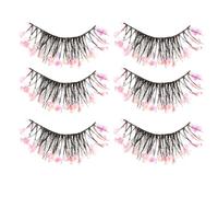 COLLBATH 3 Pairs Glitter Fake Eyelashes Pack Night Glow False Lashes with Curled Wispy Design Easy to Wear Individual Eyelashes for Women Stage Makeup and Party Use