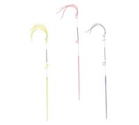 COLLBATH 3 Pcs Cat Teaser Cat Fish Sticks Pad Cat Fishing Rod Crinkle Balls for Cats Cat Teasing Interactive Cat Refill Cat Wand Feather Teaser for Cat Plastic
