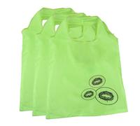 COLLBATH 3 Pcs Reusable Folding Shopping Bags Kiwi Style Portable Tote for Women Lightweight Polyester Grocery Storage for Events and Retail