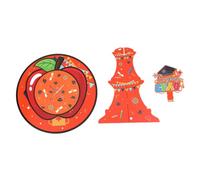 COLLBATH 3 Tier Red Fruit Cake Stand Cardboard Dessert Display Rack for Graduation Party Afternoon Tea Cupcake Holder Multipurpose Pastry Serving Plate for Birthday Celebration