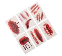 COLLBATH 30 Sheets Halloween Temporary Tattoo Stickers with Realistic Bruise Scars Face Scar Decals for Costume Makeup Use Fake Wound Stickers for Party and Cosplay