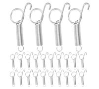 COLLBATH 30Pcs Cage Door Spring Latch Hook - Metal Pet Coop Door Latch - Finger Spring Hook for Rabbit Parrot - Small Animal Secure Cage Accessories
