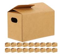 COLLBATH 30pcs Mini Shipping Boxes for Jewelry - Small Brown Paper Boxes with Lid - Unfolded Packaging for Dollhouse Birthday Party Decoration and Souvenir Presentation