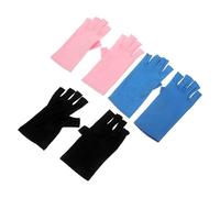 COLLBATH 3pairs UV Protective Fingerless Gloves for Nails Manicure Essentials Supplies UV Nail Protectors Half-Finger Spa Gloves for Fingernail Use During Gel Manicure