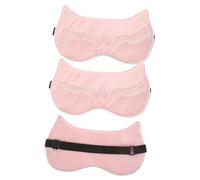 COLLBATH 3pcs Adjustable Satin Sleep Mask for Women and Men Light Blocking Eye Cover with Breathable Soft Cooling Relief Ice Patches Travel-Friendly Nap Mask for Pink