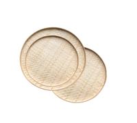 COLLBATH 3pcs Bamboo Dustpan Storage Trays Woven Painted Decor Storage Baskets for Shelves