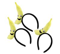 COLLBATH 3pcs Banana Hairband Fruit Novelty Headwear Banana Headband for Party Cosplay and Hawaiian Theme Events