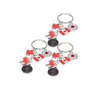 COLLBATH 3pcs Canada Flag Key Ring Purse Keychain Bracelet Sturdy Material Decorative Key Holder Bags