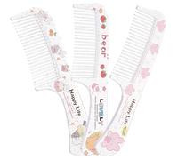 COLLBATH 3Pcs Cartoon Hair Combs for Fine Tooth Anti-static Styling Combs with Design Suitable for Wet and Dry Hair Portable Cute Bear and Bunny Patterns