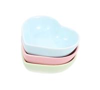 COLLBATH 3pcs Ceramic Hamster Feeding Bowls Set Washable Food Storage Containers for Hamster Squirrel and Other Small Pets Colorful (pink Green Blue)