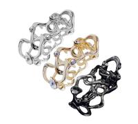 COLLBATH 3pcs Claw Hair Clips for Women and Teen Secure Hold Hair Clamps Stylish Gold Silver Black for Ponytail Styling