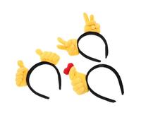 COLLBATH 3pcs Creative Hand Gesture Hairbands with Funny Thumb Up Victory and Heart Signs Versatile Head Boppers for Women Party Accessories and Everyday Wear