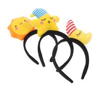 COLLBATH 3pcs Creative Sun Moon Star Headband Cute Novelty Party Headwear for Star Moon Theme Cosplay Photo Shoot Festival Headband