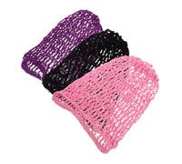 COLLBATH 3pcs Crocheted Hair Bun Covers: Stretchy Mesh Nets For Women - Comfortable And Lightweight Hair Wraps For Sleeping Dancing
