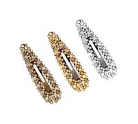 COLLBATH 3pcs Crystal Bling Hair Clips for Women Fashion Hair Barrettes with Shiny Rhinestones Elegant Waterdrop Design Random Colors Random Color