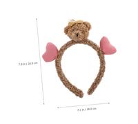 COLLBATH 3Pcs Cute Bear Ear Hair Bands Headbands for Soft Fabric Party Hair Hoops in Khaki White and Pink for Daily Wear and Xmas Decor