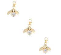 COLLBATH 3pcs Delicate Crescent Owl Shape Pocket Watch Unique Cartoon Owl Shape Key Chain for Themed and Daily Use