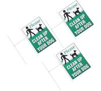 COLLBATH 3pcs Dog Poop Warning Signs with Stakes No Pooping Lawn Markers Outdoor Garden Reminder to Keep Neighbors Dogs Clean Up After Pets