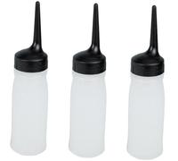 COLLBATH 3pcs Hair Dye Bottles with Angle Tip for Precise Application Refillable PP Squeeze Containers with Scale Small Nozzle for Accurate Dispensing for Salon and Home Hair Coloring