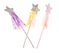 COLLBATH 3pcs Halloween Fairy Wand Star Shaped Design Lightweight Portable Cat Teaser for Party Fun and Themed Events