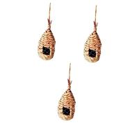 COLLBATH 3pcs Handmade Nest Box Grass Weaving Bird Nesting Material Birds Accessories