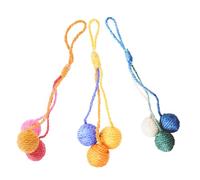 COLLBATH 3PCS Hanging Sisal Ball Cat Interactive Indoor Plaything for Cats Kittens Durable Scratchers Vibrant Colors for Health Exercise Fun Kitten Entertainment